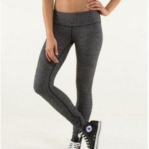 lululemon Wunder Under Pant Heathered Herringbone Heathered Black sz 6